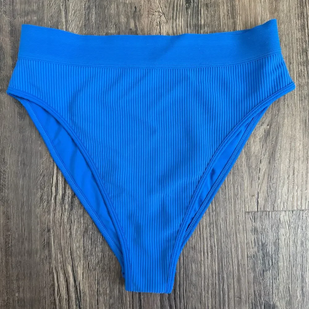 Frankie’s Bikinis Gabrielle High Waisted Bottom in Cobalt Blue Size Medium